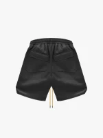 Rhude Logo Shorts Leather Black