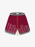 Rhude Court Logo Red Shorts 