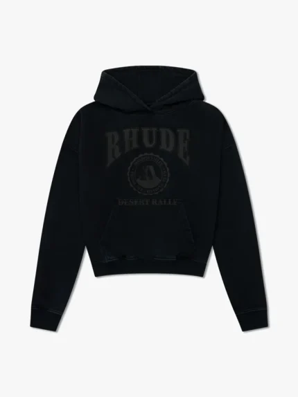 Black Cropped Desert Valley Hoodie