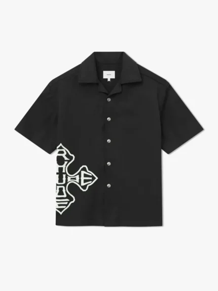Rhude Cross Logo Snap Shirt