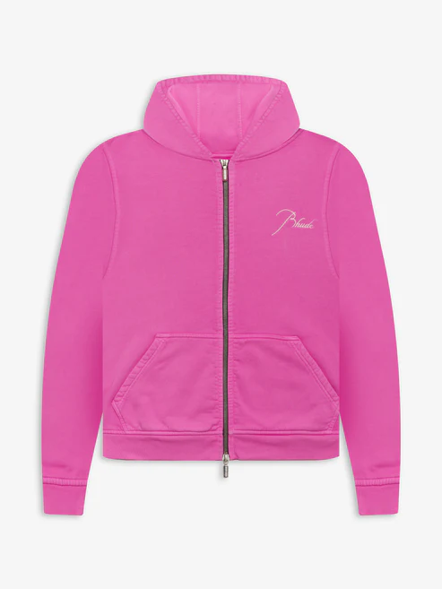 Rhude Full Zipper Hoodie Pink Rhude Full Zipper Hoodie Pink