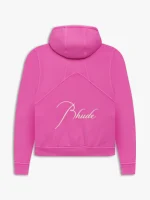 Rhude Full Zipper Hoodie Pink