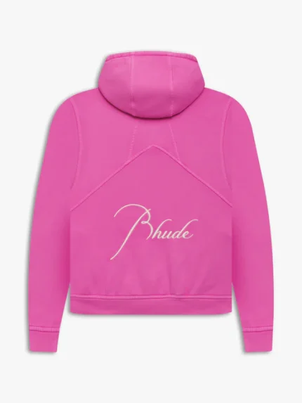 Rhude Full Zipper Hoodie Pink